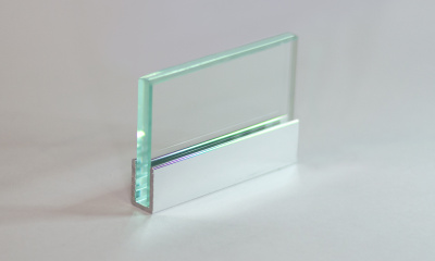 Алюминиевый П-образный опорный профиль для стекла 8 мм, L=3000 мм, хром матовый
