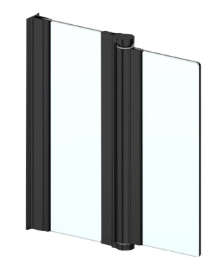 Петля маятниковая Aqua, стена-стекло-стекло, для стекла 6+8 мм, L=2100 мм, черный мат (круглая)