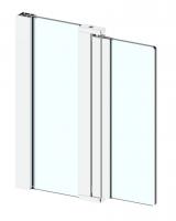Маятниковая петля Aqua (стена-стекло-стекло) для стекла 8+8 мм, L=2100 мм, хром глянцевый (квадратная)