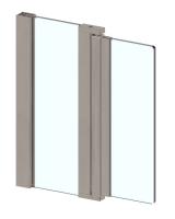 Маятниковая петля Aqua (стена-стекло-стекло) для стекла 8+8 мм, L=2100 мм, сатин. никель брашед (квадратная)