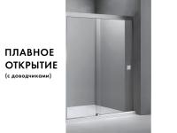 S017-180 Комплект раздвижной кабины с доводчиком, полированный хром