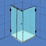 Раздвижка угловая (3 стекла, одна дверка)