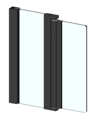 Петля маятниковая Aqua, стена-стекло-стекло, для стекла 8+8 мм, L=2100 мм, черный мат (квадратная)