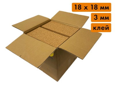 Пробковая прокладка в листах, размер 18х18 мм, толщина 3 мм (клеящий слой, 35'478 шт)