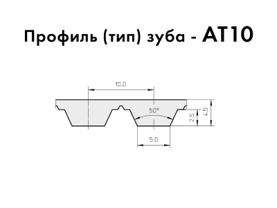 50AT10-14800 мм, транспортёрная лента (полиуретановый ремень), арт. 034-036090, для Lisec GFB-60/30S